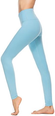 Women's Yoga Pants 5" Extra High Waist Workout Legging Power Flex for Gym Athletic S-XL (S, Light Blue)