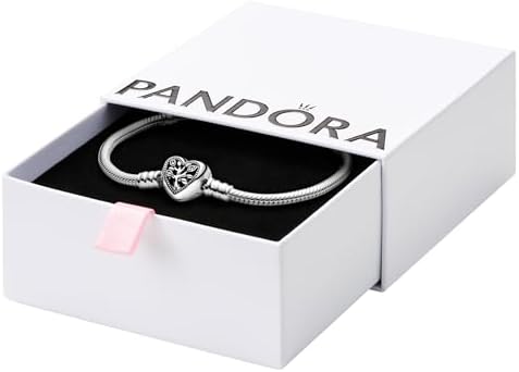 Amazon.com: PANDORA Moments Sparkling Heart Clasp Snake Chain