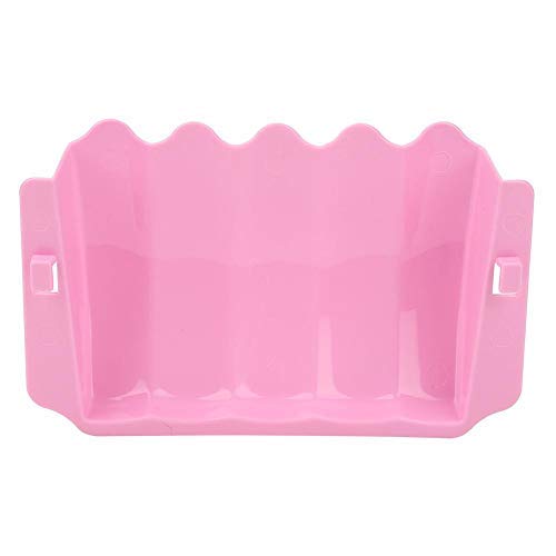 Fixable Rabbit Grass Feeder Plastic Hanging Rack Hay Bowl Dispenser Feeder for Squirrels Gerbils Hamsters Golden Bears Small Animals[Pink]