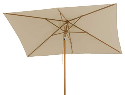 Schneider Sonnenschirm Malaga, natur, 300 x 200 cm rechteckig, 615-02, Gestell Alu/Stahl, Bespannung Polyester, 6.9 kg