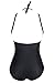 FARYSAYS Women Floral Printed High Neck One Piece Backless Maillot Swimsuit White and Black