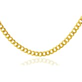 Solid 14K Yellow Gold 3.69 mm Cuban Link Gold Chain Necklace for Women Men (18")