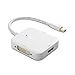 Cable Matters Mini DisplayPort to HDMI Adapter with VGA and DVI 3-in-1 Adapter in White - Thunderbolt and Thunderbolt 2 Port Compatible - Supporting 4K Resolution via HDMI