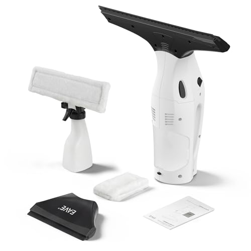 Eave Window Vac Kit, Window Cleaning Equipment with 17cm & 28cm Suction Nozzles, 2000pa Window Vacuum Cleaner Cordless with 45min Battery Life & 270ml Water Tank, Suitable for Windows, Mirrors, WC07