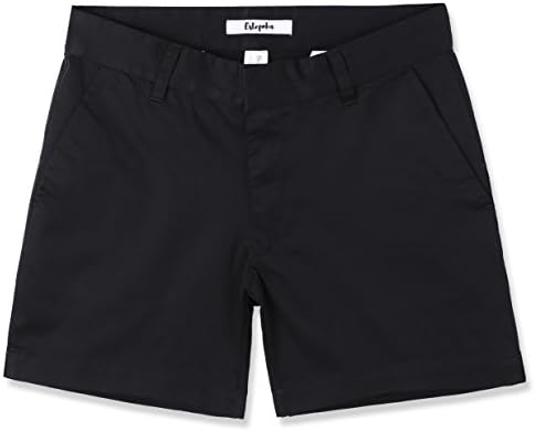 Estepoba Women's Juniors Premium Comfy Stretch Fitted Mid-Rise Chino Walk Short Black 27