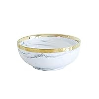 Colias Wing 6" Attractive Marble Pattern with Golden Edge Stylish Design Ceramic Salad/Pasta/Fruit/Appetizer/Dessert Bowls Holiday Bowls Christmas Dinner Bowls-Grey