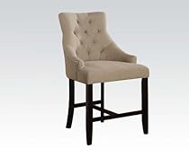 ACME Furniture 59195 Drogo Counter Height Chair (Set of 2), Cream Fabric