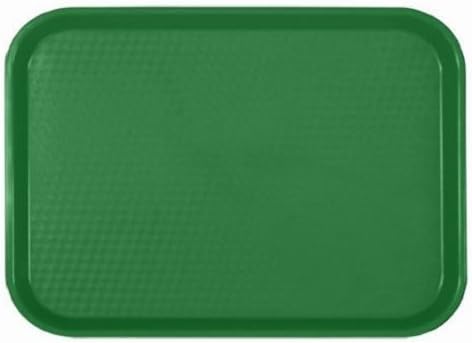 FAST FOOD SERVING TRAYS. SET OF 12 (DOZEN) PLASTIC | CAFETERIA | RESTAURANT (Green, 14" X 17 3/4)