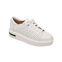 Linea Paolo Kendra - Perforated Leather Lace-Up Platform Sneakers White Leather 7M