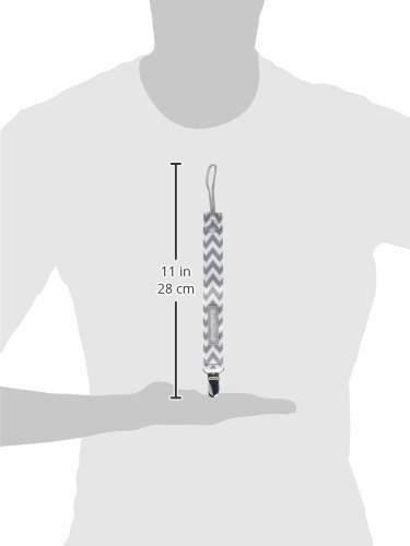 BooginHead Baby Newborn PaciGrip Pacifier Clip, Holder, Toy, Teether, Soothie, Universal Loop Girl, Boy, Gray Chevron, 2 Pack - Thumbnail 4