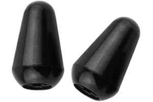 DIAO79NI Basic Metric 3.7mm Plastic Guitar 5 Way Switch Tips Pickup Selector Switch Knobs Caps for Import Strat/Stratocaster Style Electric Guitar, Black (Set of 2)