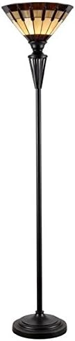 Floor Lamp/ Lamps Traditional, Audery Incandescent Tifanny Style Torchiere Colored Glass Floor Lamp OS90492. 72 in Height, 15 in Diameter