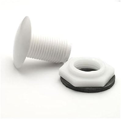 Cistern Hole Blanking Plug 20mm Thread 20mm Hole White 37mm Cover