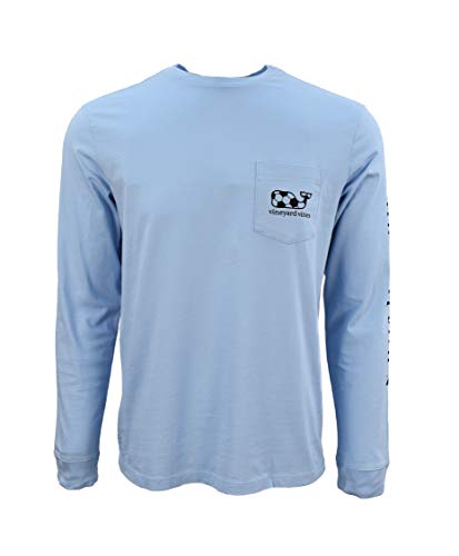Vineyard Vines Mens Cotton Graphic T-Shirt (Soccer Whale Fill/Jake Blue, Small)