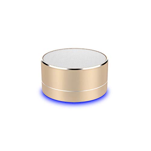 Metal Bluetooth Speaker for Huawei P Smart Z Smartphone USB Port TF Card Auxiliary Speaker Micro Mini (Gold)