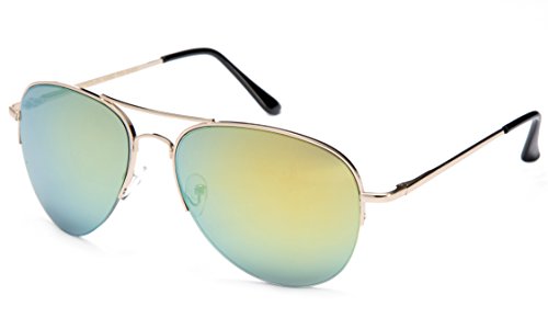 Newbee Fashion - "Fax Flash" Aviator Design Spring Hinge Flash Lenses