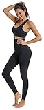 CakCton Fleece Women Leggings Workout High Waist Yoga Pants Stretchy Tights Black Color- One Size