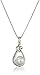 Amazon Collection Sterling Silver and 14k Yellow Gold Freshwater Cultured Pearl (8mm) and Diamond Accent Heart Knot Pendant Necklace 18