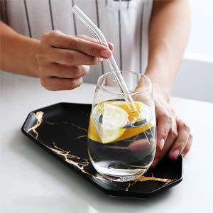 12st Glas Strohhalme Wiederverwendbar (215*10mm) Gerade und Gebogen mit 4 Strohhalm Bürsten, Glas Trinkhalme… – Bild 6