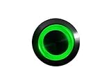mod/smart Green Illuminated Bulgin Style Latching Vandal Switch - 22mm -Black Housing - Ring Illumination