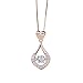 Dancing Diamond Pendant Necklace, Haluoo 925 Sterling Silver Cubic Zirconia Necklaces Twinkling Heart Waterdrop Pendant Jewelry Gift for Women Girls (Rose Gold)thumb 1