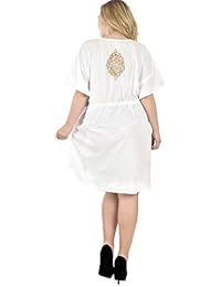 LA LEELA Rayon 1 vestido de verano para dama, liso, kimono, kaftan, para la playa