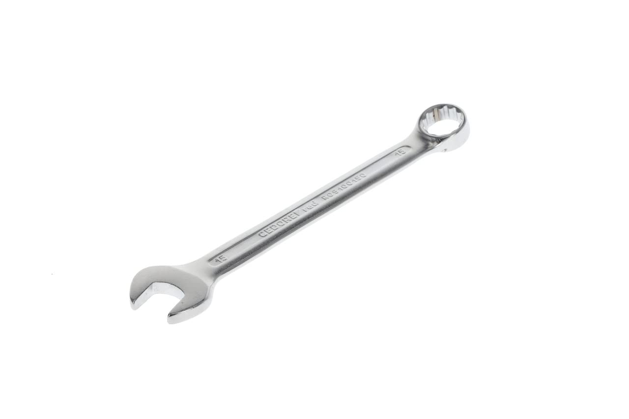 GEDORE red Combination Spanner SW 15 mm Matt Satin Finish Chrome Vanadium Steel Silver