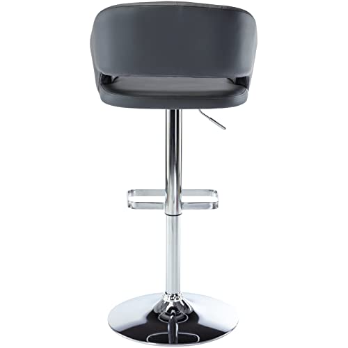 Vogue Furniture Direct Adjustable Bar Stool with Hollow Back and Arms