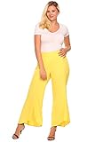 Zeagoo Womens Plus Size Flared Wide Leg High Waist Long Capri Palazzo Pants