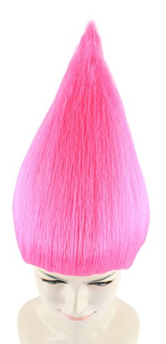 Trolls Hair Wigs w/ Wig Cap Cosplay Costume Party Halloween Colorful Pink Hairpiece for Men,Women - Image 3