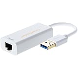 USB to Ethernet,CableCreation SuperSpeed USB 3.0 to RJ45 Gigabit Ethernet Network Adapter Supporting 10/100/1000 Mbps for Macbook, Mac Pro / mini, iMac, XPS, Surface Pro, Notebook PC,White