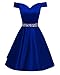 Changuan Women's Short Beaded Prom Dresses Off The Shoulder Backless Homecoming Dress Royal Blue-6
