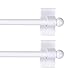 H.VERSAILTEX 2 PACK Magnetic Curtain Rods for Metal Doors Top and Bottom Multi-Use Adjustable Appliances for Iron and Steel Place, Petite Ball Ends, 16 to 28 Inch, 1/2 Inch Diameter, White