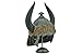 SZCO Supplies Steel Barbarian Norse Viking Helmet for Men – Fully Functional Medieval Helmet with Horns, Faux Fur, Scales, Helmet Display Stand, 8