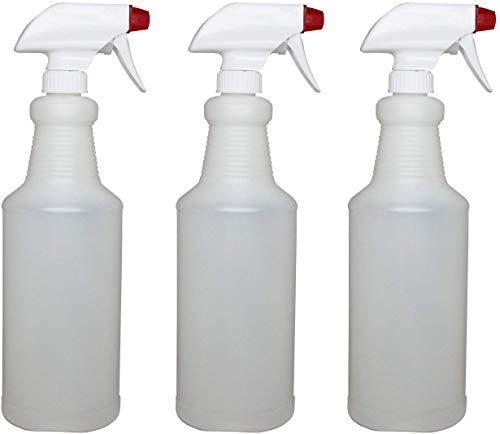 Pinnacle Mercantile Plastic Spray Bottles Leak Proof Technology Empty 32 oz Pack of 3 Made in USA