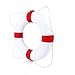 Beautihome Jatzde Lifebuoy 52cm/20.5inch Diameter Swim Foam Ring Buoy Children Swimming Pool Safety Life Preserver with Perimeter Rope, Red