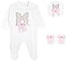 Lilax Baby Girl Jeweled Butterfly Layette 3 Piece Gift Set 0-3M