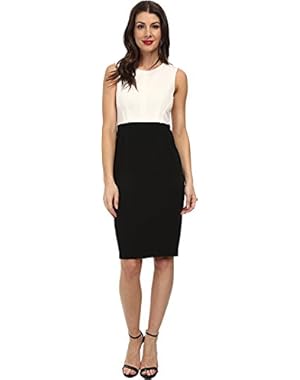 BCBGMAXAZRIA Blaire Woven City Dress (Off White/Black) Women's Dress. Size 10