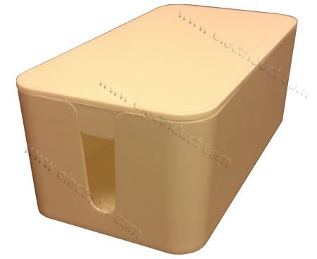 Cable Bin Mini with Surge Protector2 Pack Color: White