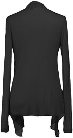 ACTIVE BASIC Long Sleeves with Pocket Shawl Collar Open Drape Cardigan