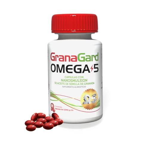 GranaGard omega 5 90 cáps. con Nanotecnología. Cápsulas de aceite de semilla de granada. Antioxidantes natural potenciado por la nanotecnología.
