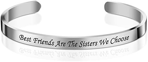 Personalized Cuff Bracelets Bangle for Girls Women Men Best Friend Stainless Steel Adjustable Engraved