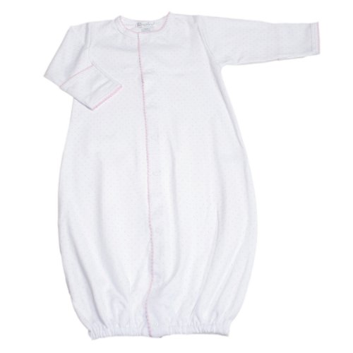 Kissy Kissy Baby Dots Convertible Gown-White with Pink Dots-Small