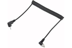 2.5mm to Male Flash PC Sync Cable Cord with Screw Lock Extended Coiled Wire