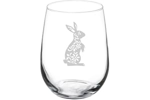 MIP Wine Glass Goblet Gift Fancy Bunny Rabbit (17 oz Stemless)