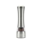 8.5 inches Stainless Steel Black Pepper Grinder or Salt Mill, Multipurpose, Strong Ceramic Grinder Mechanism