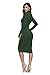 Pink Queen Womens Turtleneck Long Sleeve Knee Length Bodycon Midi Dress L Green