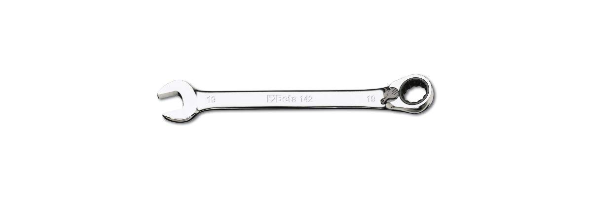 Beta 1429013 Model 142 13K Reversible Ratcheting Combination Spanner, Chrome-plated, Butter Packed, 13mm