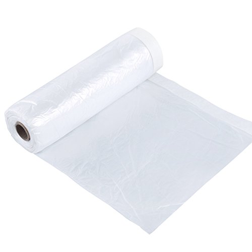 TopSoon Painters Plastic Drop Cloth Plastic Sheeting Pre-Taped Masking Film Wall Surface Protection Film 59" x 65.6' (1 Roll)