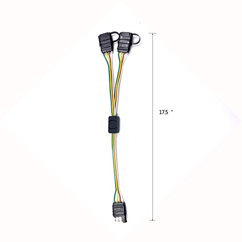 NEW SUN Universal 4 Way Flat YSplitter Plug for Tailgate Light Bar and